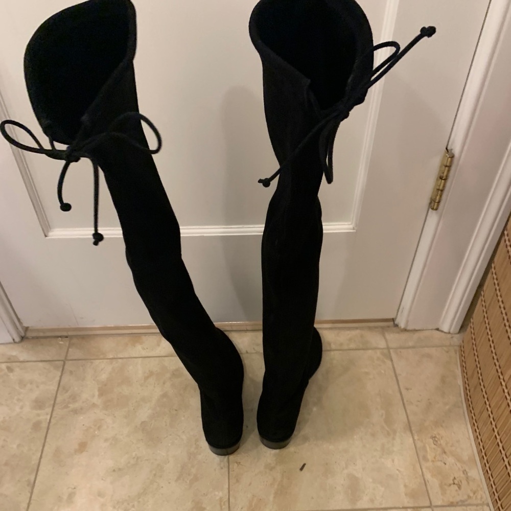 Stuart Weitzman Over-the-Knee, Black Suede